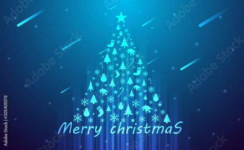 Merry christmas. winter tree abstract background, xmas card, poster template....