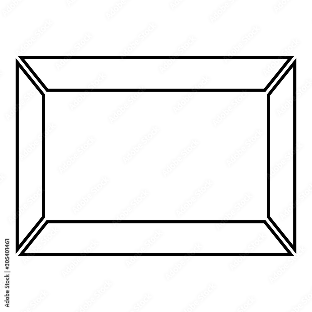 Picture frame Squared shape icon outline black color vector illustration flat style image Picture frame Squared shape icon outline black color vector illustration flat style image