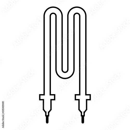 Thermal electric heating element icon outline black color vector illustration flat style image