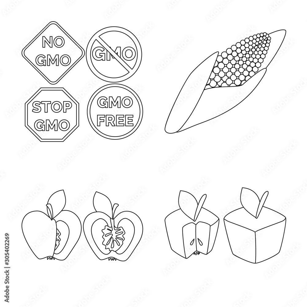 Isolated object of genetic and science icon. Set of genetic and organic stock symbol for web.