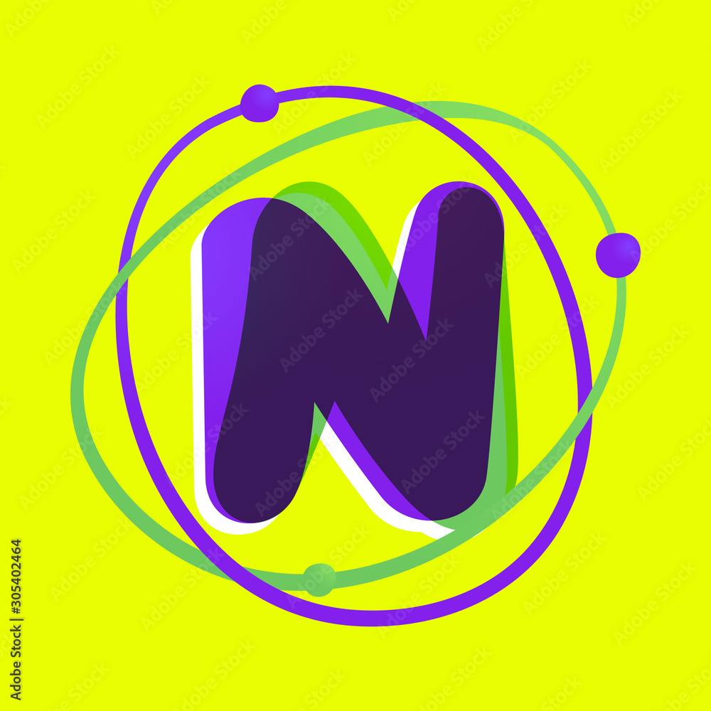 Fototapeta premium Science letter N logotype.