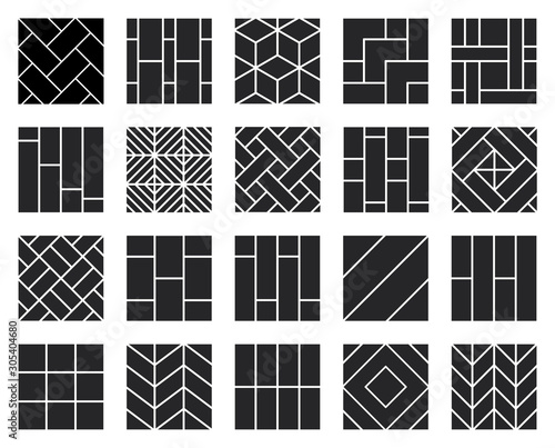 Parquet floor black vector illustration on white background .Wood floor set icon.Vector illustration icon parquet of hardwood for room.