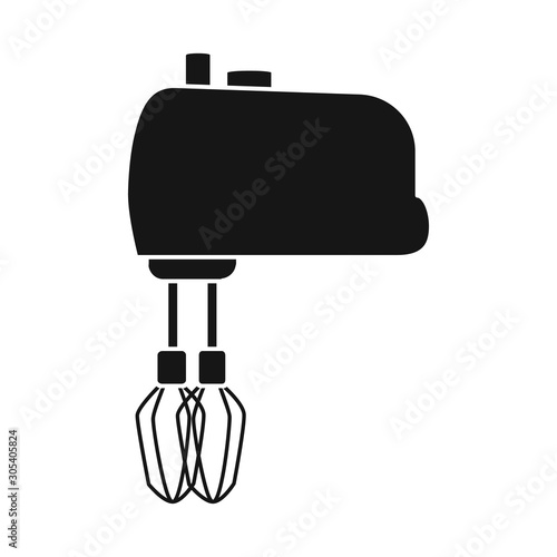 Vector illustration of mixer and whisk icon. Set of mixer and kitchen stock vector illustration.