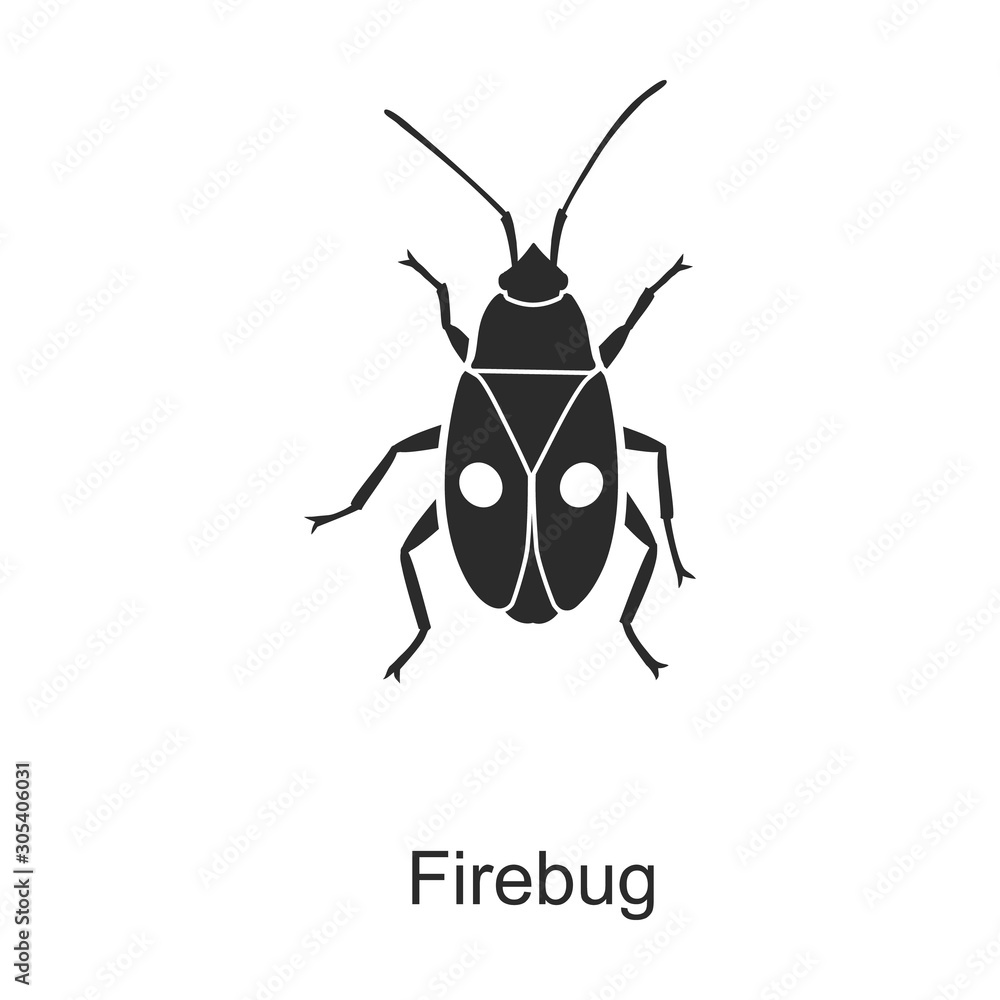 Fototapeta premium Insect firefly vector icon.Black vector icon isolated on white background insect firefly .