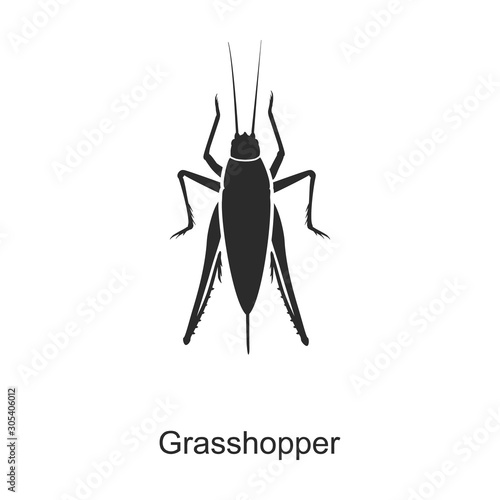 Fotografie, Tablou Insect grasshopper vector icon