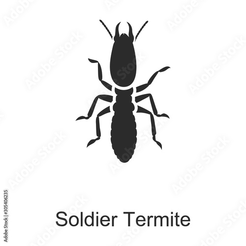 Soldier termite vector icon.Black vector icon isolated on white background soldier termite . © Svitlana