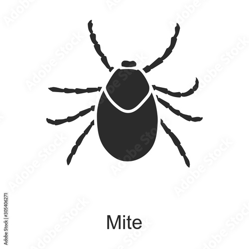 Insect mite vector icon.Black vector icon isolated on white background insect mite .