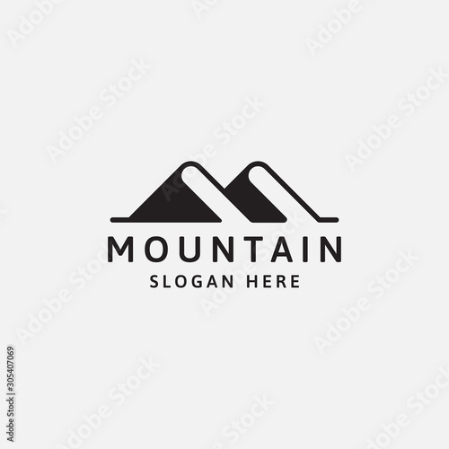 book mountain logo design template - vector
