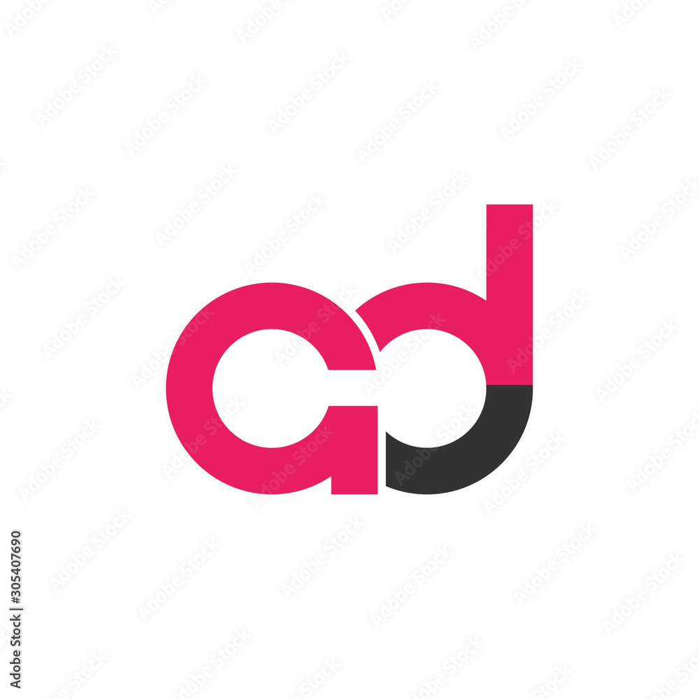initial letter AD modern linked circle round lowercase logo initial letter AD modern linked circle round lowercase logo