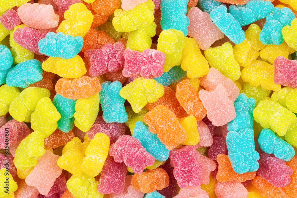 Jelly sweats bears background. Top view. Jelly sweats bears background. Top view.