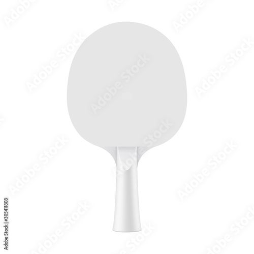 Ping pong racket mockup isolated on white background. Vector illustration