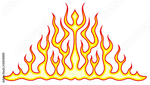 Vehicle flames. Car and bik...