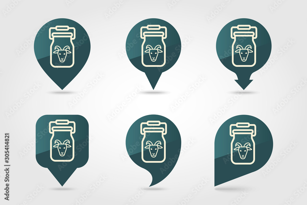 Can container for milk vector pin map icon Can container for milk vector pin map icon