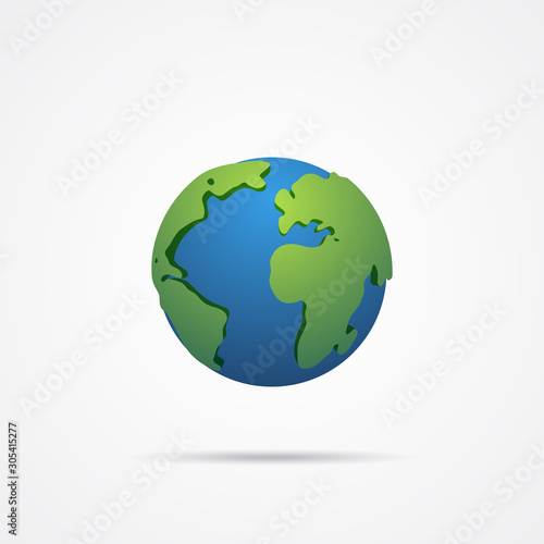 Earth 3d design isolated on white background. Vector illustration