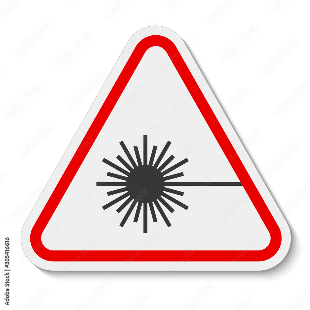 Beware Laser Beam Symbol Sign Isolate On White Background,Vector Illustration