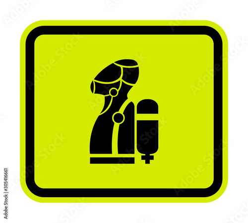 Wear SCBA (Self Contained Breathing Apparatus) Symbol Isolate On White Background,Vector Illustration EPS.10