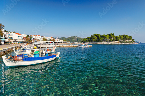 The old port in Skiathos island, Greece