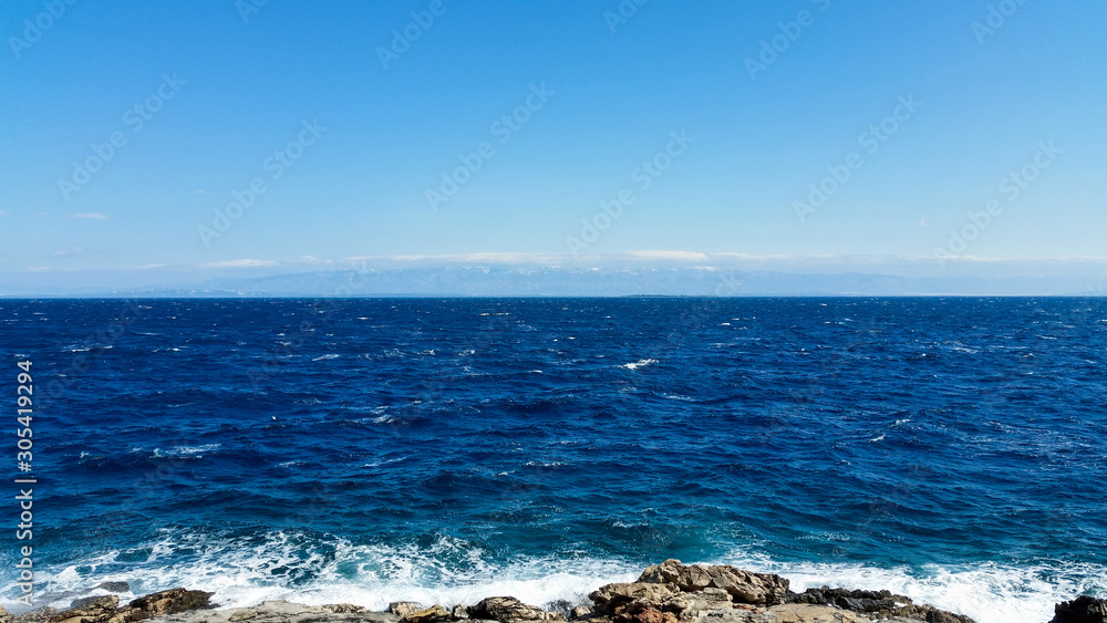 deep blue sea and blue sky