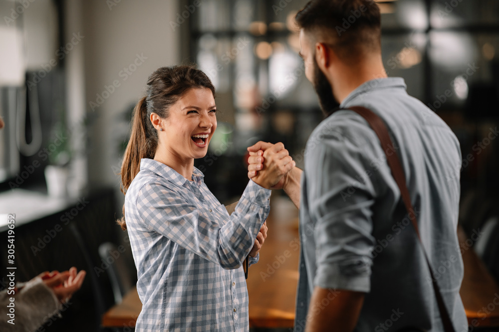 Successful teamwork. Business people in office. Successful teamwork. Business people in office.