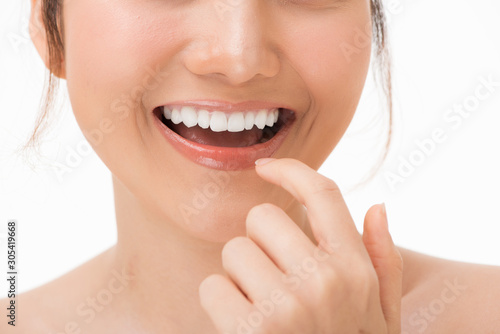 Beautiful smile with healthy teeth, close-up