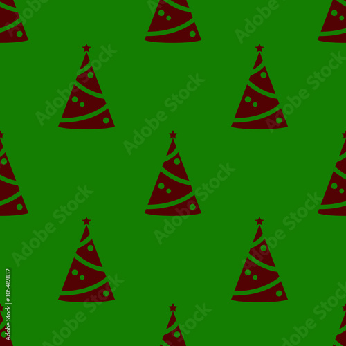 Merry Xmas and New Year background. Seamless pattern with  Christmas trees. Can be used for wallpaper, pattern fills, textile, web page background, surface textures,  gift paper, postal packaging