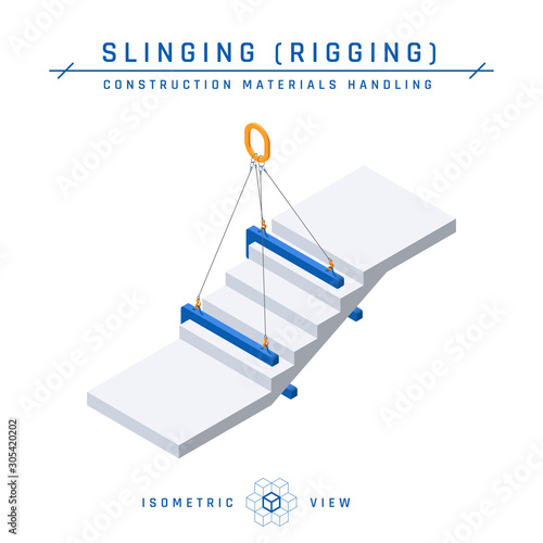 Staircases, top view, vector in isometric style