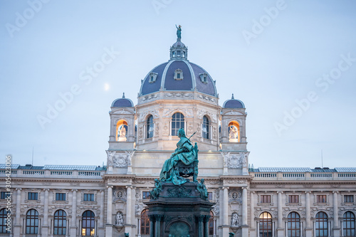 Photography Empress Maria Theresia statue, built in the 19th century, on Maria Theresien Pla