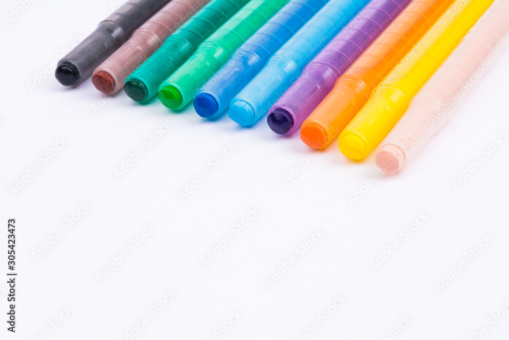 drawing Coloring pens isolated on white background drawing Coloring pens isolated on white background