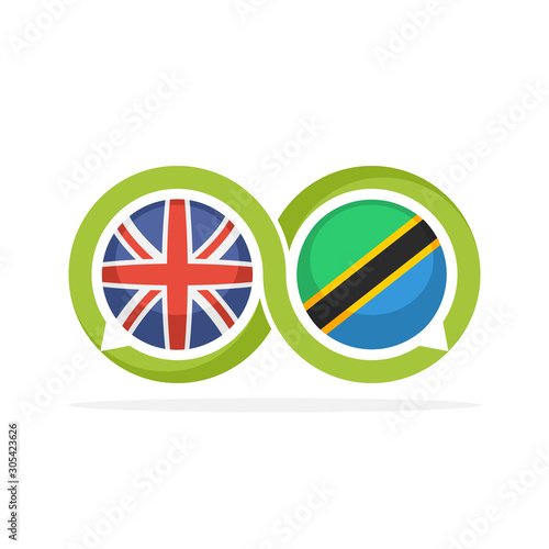 Free Download Illustrated icons with English and Tanzanian communication concepts - GFXLoad