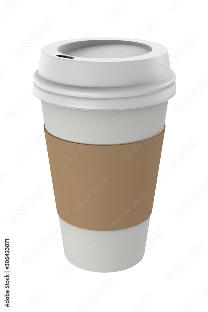 White Paper Coffee Cup on White Background White Paper Coffee Cup on White Background