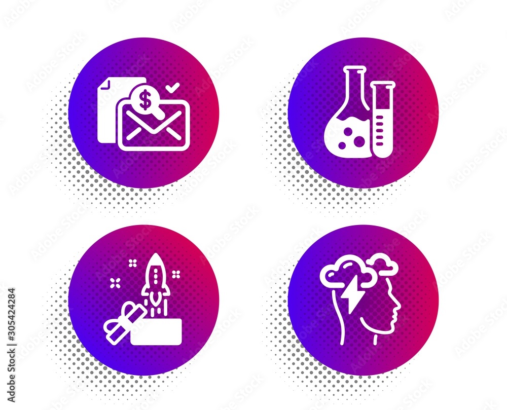 Accounting report, Innovation and Chemistry lab icons simple set. Halftone dots button. Mindfulness stress sign. Check finance, Crowdfunding, Laboratory. Cloud storm. Education set. Vector Accounting report, Innovation and Chemistry lab icons simple set. Halftone dots button. Mindfulness stress sign. Check finance, Crowdfunding, Laboratory. Cloud storm. Education set. Vector