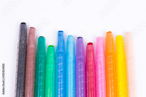 drawing Coloring pens isolated on white background