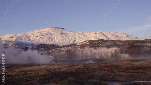 Natural hot spring in Iceland known as Geysir.