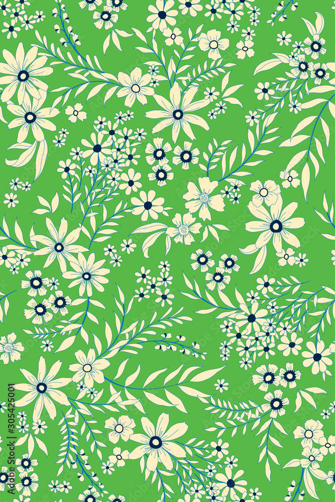 custom made wallpaper toronto digitalvector seamless ditsy floral pattern with fantasy flowers, leaves. Graphical flowers, allover design. 
