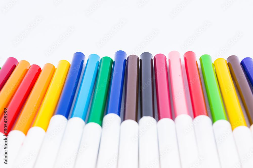 drawing Coloring pens isolated on white background drawing Coloring pens isolated on white background