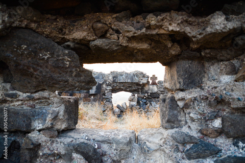 Принти на полотні Window to the ruined church of the tenth century