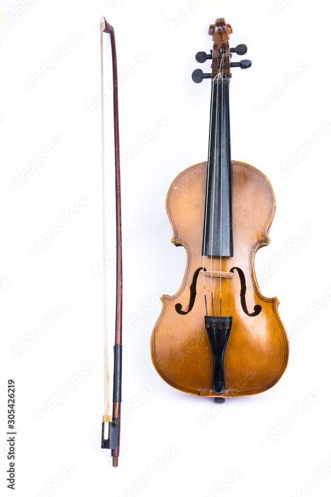 Obraz premium Violin isolated on white background