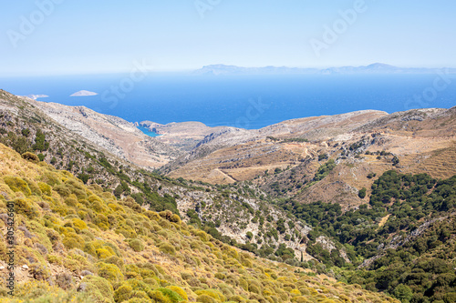Panoramic of the mountains of the islands of Greece