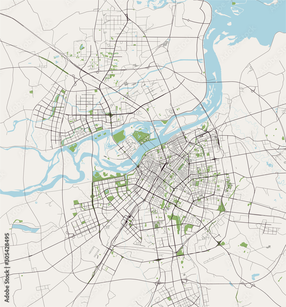 map of the city of Harbin, China