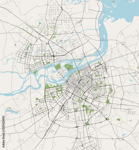 map of the city of Harbin, China photo