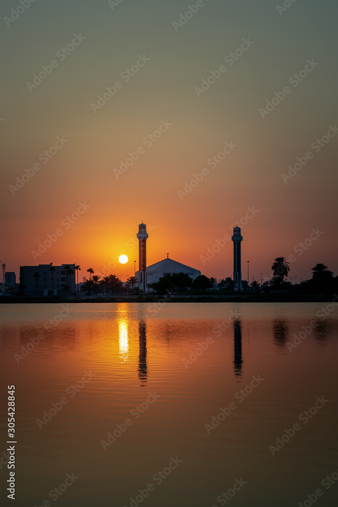Beautiful sunset view in Khobar corniche Saudi Arabia.