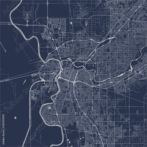 map of the city of Sacramento, USA photo