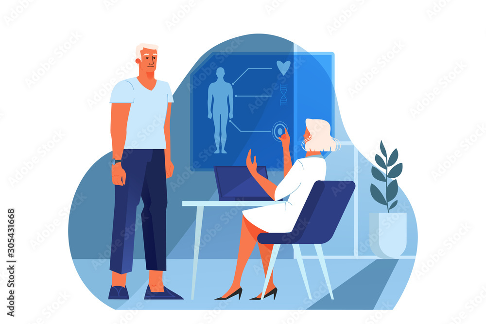 Obraz premium Vector illustration of innovative healthcare. Concept of modern medicine