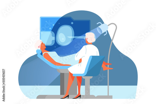 Vector illustration of innovative healthcare. Concept of modern medicine