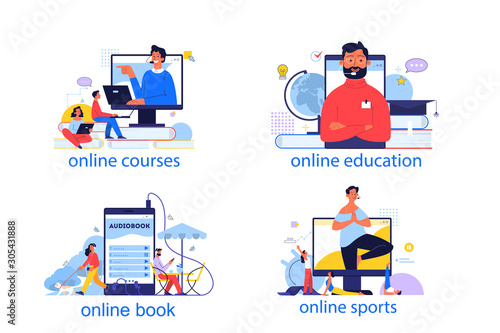 Online education concept. Idea of study remotely using internet.