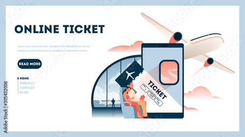 Book flight online concept. Idea of travel and tourism. Planning