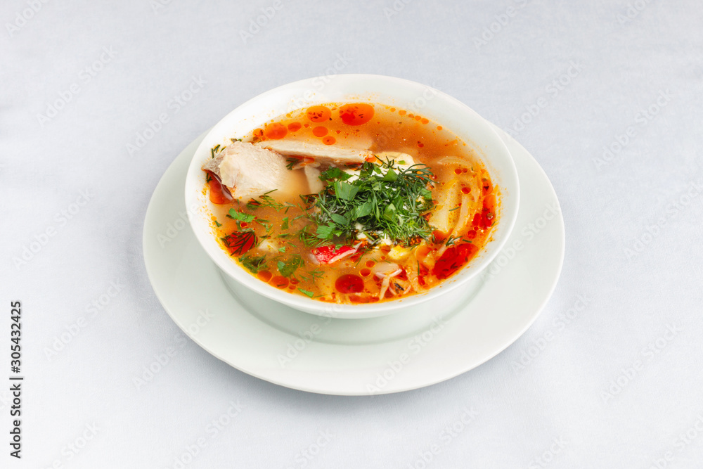 Soup from cabbage and meat with sour cream. Soup from cabbage and meat with sour cream.