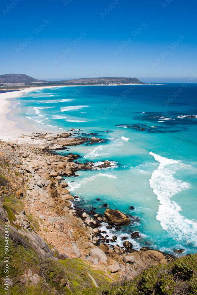 Aerial view of Noordhoek Beach, Cape Town, South Africa