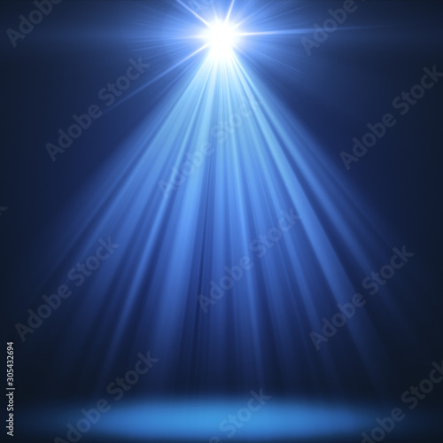 Blue stage spotlights