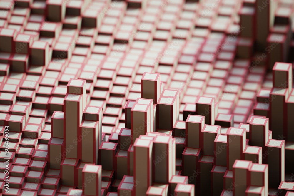 Obraz premium low poly blocks background computer generated illustration background 